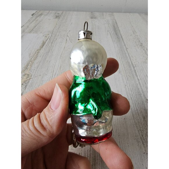 Glass hedgehog Mercury ornament green axis tree vintage - Picture 3 of 7